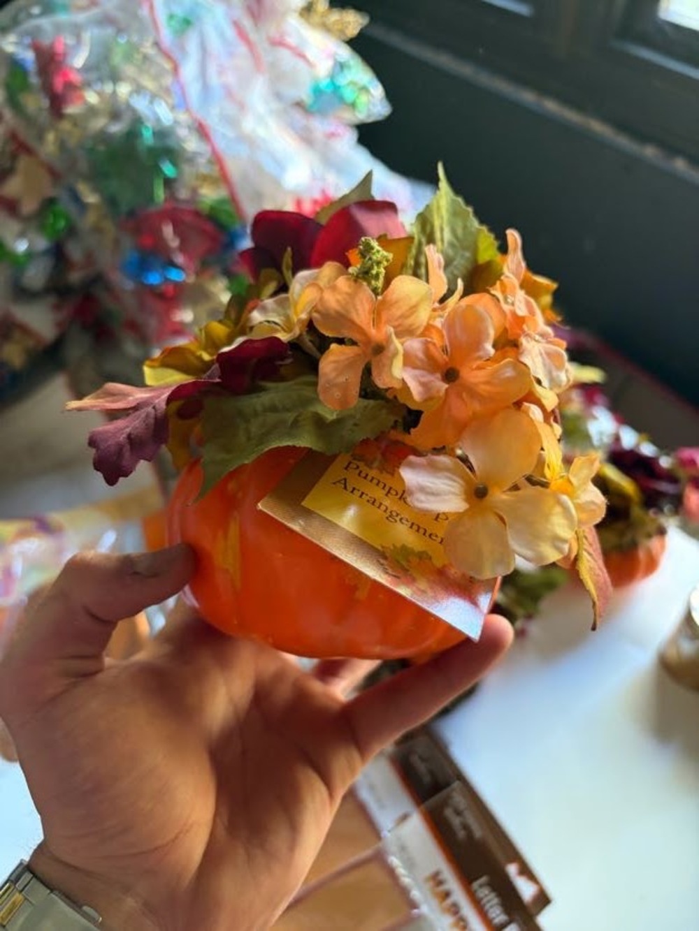 Fall Floral Pumpkin Centerpieces